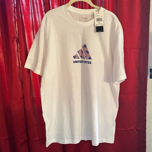 Adidas White USA Graphic Tee - Picture 1 of 3
